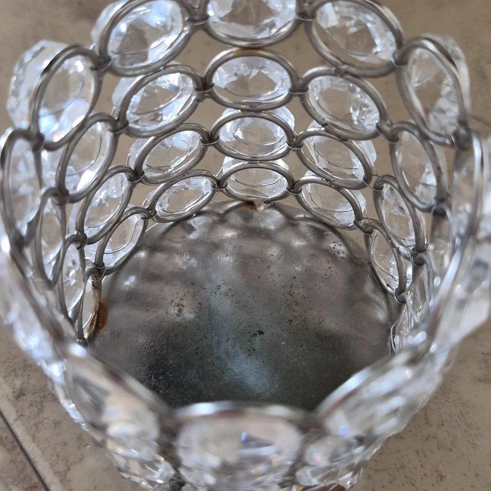Z Gallerie Crystal Candle Holder - Silver